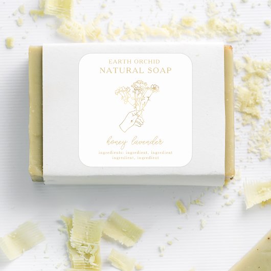 Kräuterhals + Floral-Apotheke-Square-Aufkleber Quadratischer Aufkleber