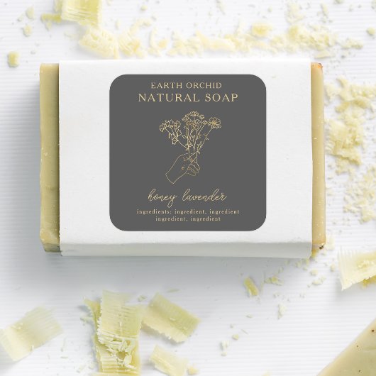 Kräuterhals + Floral-Apotheke-Square-Aufkleber Quadratischer Aufkleber