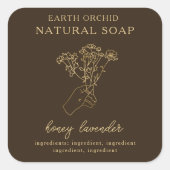 Kräuterhals + Floral-Apotheke-Square-Aufkleber Quadratischer Aufkleber (Vorderseite)