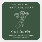 Kräuterhals + Floral-Apotheke-Square-Aufkleber Quadratischer Aufkleber (Vorderseite)