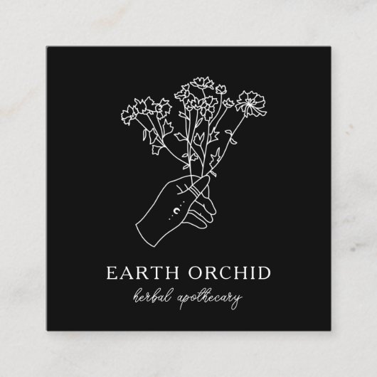 Kräuterkarte + Apothekarkarena-Platz-Visitenkarte Quadratische Visitenkarte (Vorderseite)