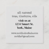 Kräuterkraut Echinacea Quadratische Visitenkarte (Rückseite)