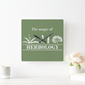 Kräuterkunde Quadratische Wanduhr (Zuhause)