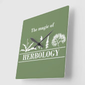 Kräuterkunde Quadratische Wanduhr (Winkel)