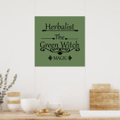 Kräuterkunst der grünen Hexenzauber Poster (Küche)