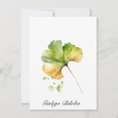 Kräuterleben: Ginkgo Biloba anpassbar Mitteilungskarte (Vorderseite)
