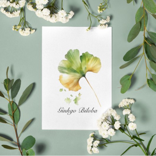 Kräuterleben: Ginkgo Biloba anpassbar Mitteilungskarte