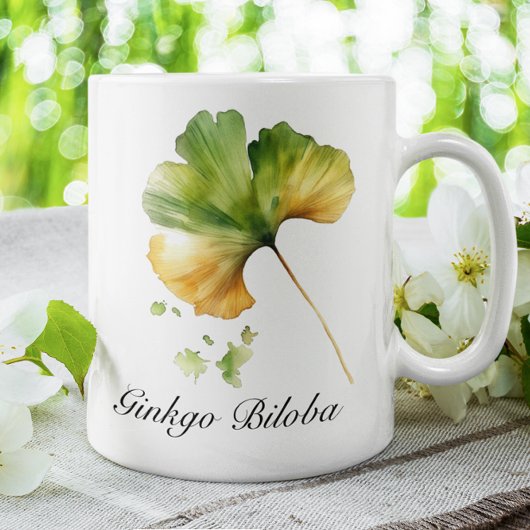 Kräuterleben: Ginkgo Biloba Blatt anpassbar Kaffeetasse