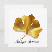 Kräuterleben: Goldenes Ginkgo-Biloba-Blatt anpassb Einladung (Vorne/Hinten)