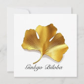 Kräuterleben: Goldenes Ginkgo-Biloba-Blatt anpassb Einladung (Rückseite)