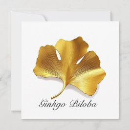 Kräuterleben: Goldenes Ginkgo-Biloba-Blatt anpassb Einladung