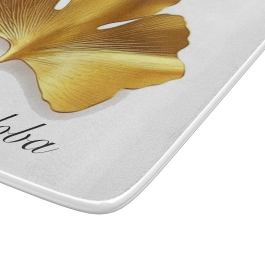 Kräuterleben: Goldenes Ginkgo-Biloba-Blatt anpassb Schneidebrett (Ecke)