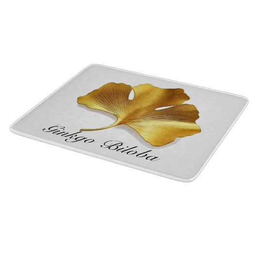 Kräuterleben: Goldenes Ginkgo-Biloba-Blatt anpassb Schneidebrett (Ecke)