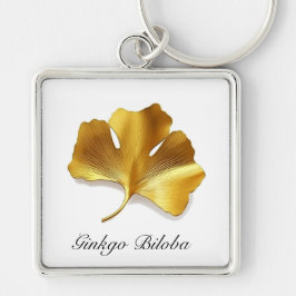 Kräuterleben: Goldenes Ginkgo Biloba-Blatt Schlüsselanhänger