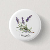 Kräuterleben: Lavendel, anpassbar Button (Vorderseite)