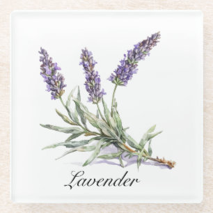 Kräuterleben: Lavendel, anpassbar Glasuntersetzer