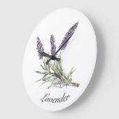 Kräuterleben: Lavendel, anpassbar Große Wanduhr (Winkel)
