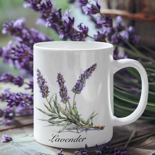 Kräuterleben: Lavendel, anpassbar Zweifarbige Tasse