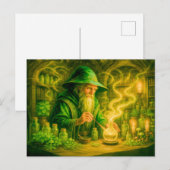 Kräutermagier in mystischer Ölmalerei Feiertagspostkarte (Vorne/Hinten)