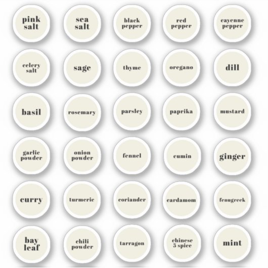 Kräutermarken Aufkleber (Vorderseite)