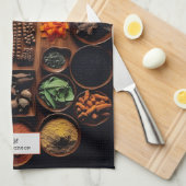 Kräutermonogramm Geschirrtuch (Viertel Falte)