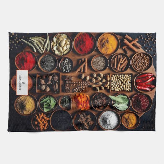 Kräutermonogramm Geschirrtuch (Horizontal)