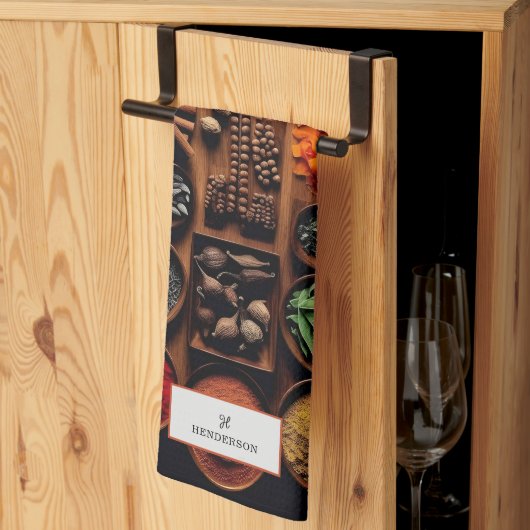 Kräutermonogramm Geschirrtuch (Drittel gefaltet)