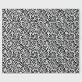 Kräutermuster aus Weiß und Schwarz Geschenkpapier (Flach)