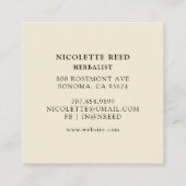 Kräuterpflanze Illustriert Mortar Pestle Reben Quadratische Visitenkarte (Rückseite)