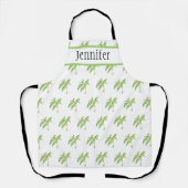 Kräuterpflanze Pflanze Grüngarten Aquarell Schürze (Vorderseite)