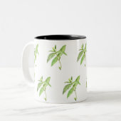 Kräuterpflanze Pflanze Grüngarten Aquarell Zweifarbige Tasse (Vorderseite Links)