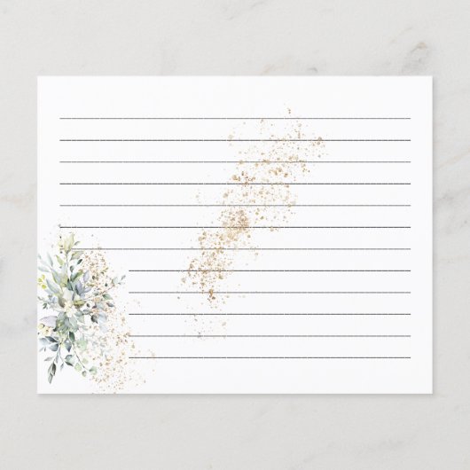 Kräuterpflanze und Grüne Rezept-Card-Brautparty (Rückseite)