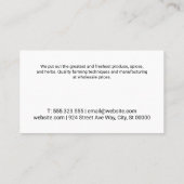 Kräuterpflanzen & Gewürze Bauer Market Business Ca Visitenkarte (Rückseite)