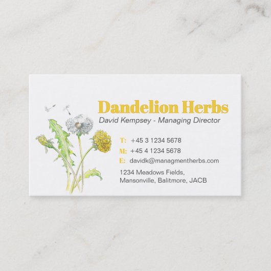 Kräuterpflanzenbauer Bauer Visitenkarten Visitenkarte (Vorderseite)