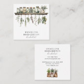 Kräuterpflanzenmedizin Botanicals Quadratische Visitenkarte (Vorne/Hinten)
