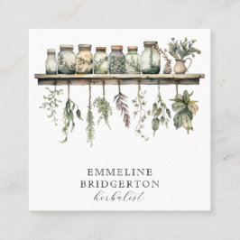 Kräuterpflanzenmedizin Botanicals Quadratische Visitenkarte