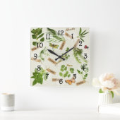 Kräuterquadratische Uhr (Zuhause)