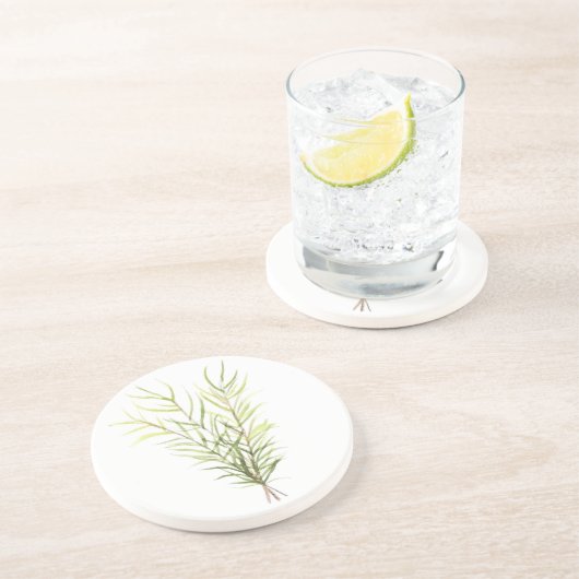 Kräuterrosmarin Sandstein Untersetzer (Seite)