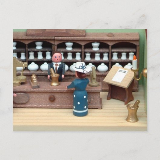 Kräutershop Puppenhaus Postkarte (Vorderseite)