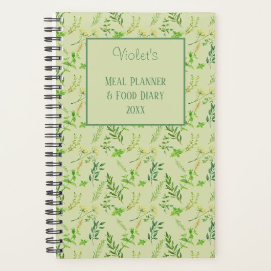 Kräutertees - Green Personalisiert Food Diary & Me Planer (Vorderseite)