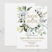 Kräuterwasserfarbe Save the Date Einladung (Vorne/Hinten)