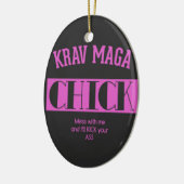 Krav Maga Chick - Mess mit mir Keramik Ornament (Links)
