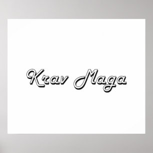 Krav Maga Classic Retro Design Poster