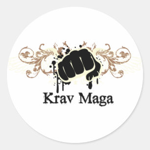 Krav Maga Durchschlag Runder Aufkleber
