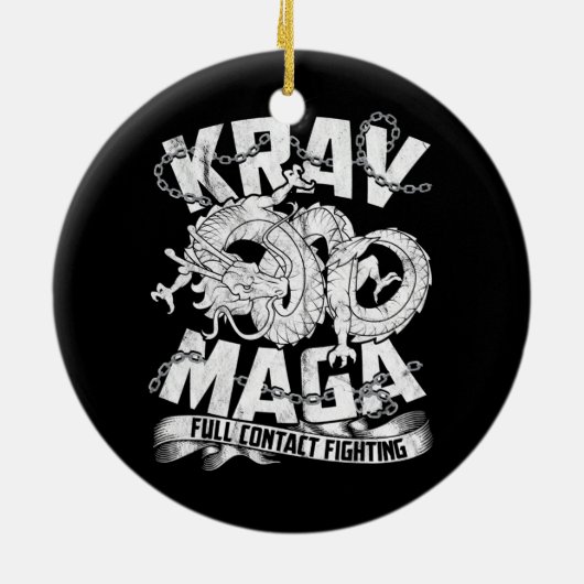 Krav Maga für Männer im Kampf gegen Selbstverteidi Keramik Ornament (Hinten)