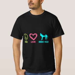 Krav Maga Peace Love fighter self defense T-Shirt