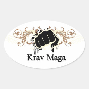 Krav Maga Punch Ovaler Aufkleber