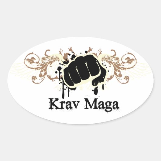 Krav Maga Punch Ovaler Aufkleber (Vorderseite)