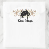 Krav Maga Punch Ovaler Aufkleber (Tasche)