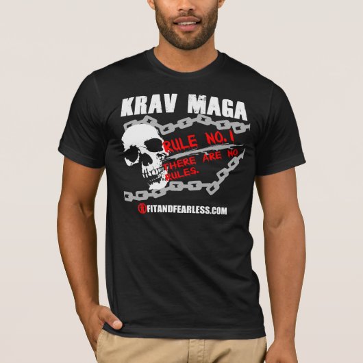 Krav Maga - Regel-Nr. 1 - Sitz und furchtloses T-Shirt (Vorderseite)